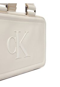 Calvin Klein Torebka Bold Ck Elongated Mini Tote LV04F3411G Biały. Kolor: biały. Materiał: skórzane #5