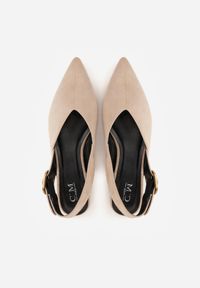 Born2be - Beżowe Sandały z Ozdobnym Wycięciem i Odkrytą Piętą Naitheis. Zapięcie: klamry. Kolor: beżowy. Materiał: jeans #5