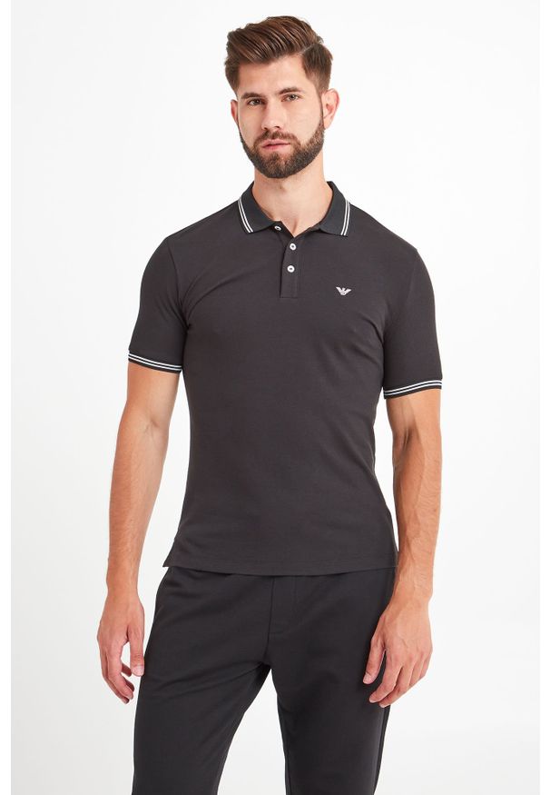 Koszulka polo Emporio Armani polo, w jednolite wzory, sportowa