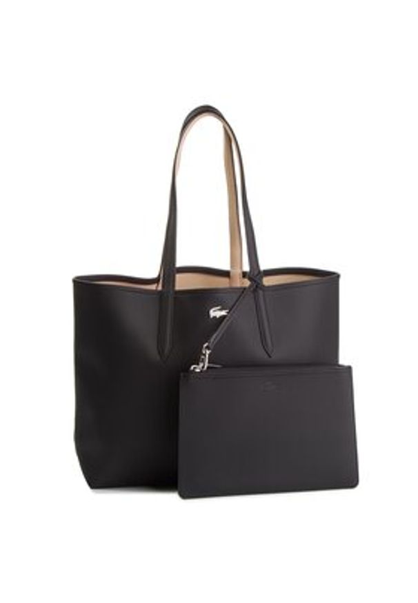 Lacoste Torebka Shopping Bag NF2142AA Czarny. Kolor: czarny. Materiał: skórzane
