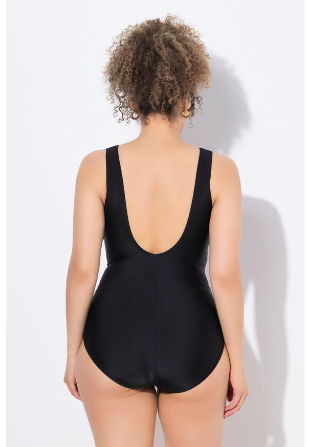 ULLA POPKEN - Damski Strój kąpielowy cieniowanie miękkie miseczki drapowanie. Kolekcja: plus size. Kolor: fioletowy. Materiał: poliamid, materiał, elastan