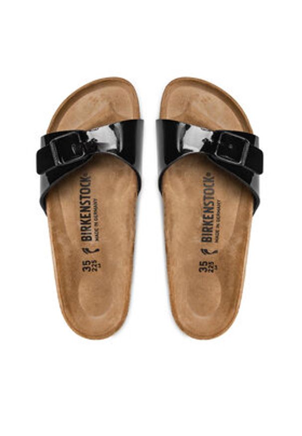 Birkenstock Klapki Madrid 040303 Czarny. Kolor: czarny. Materiał: skóra