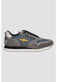 Aeronautica Militare - AERONAUTICA MILITARE Szaro-niebieskie sneakersy męskie, Rozmiar 44. Okazja: na co dzień. Kolor: szary #2