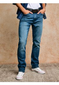Big-Star - Jeansy męskie dopasowane niebieskie Terry High Waist 329. Okazja: na co dzień. Stan: podwyższony. Kolor: niebieski. Styl: klasyczny, casual #7