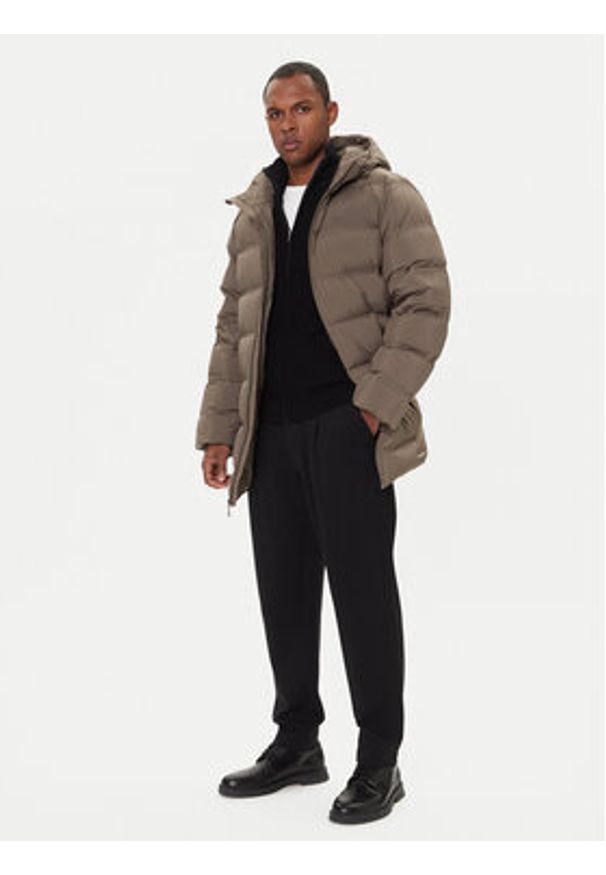 Calvin Klein Kurtka puchowa LV04LD516G Beżowy Regular Fit. Kolor: beżowy. Materiał: syntetyk
