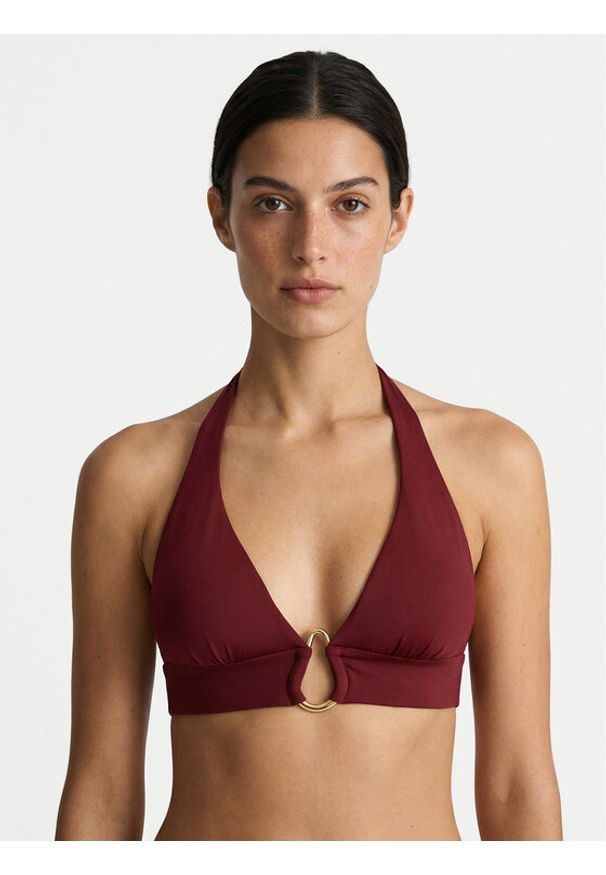 Guess Góra od bikini E6GJ14 KF590 Bordowy. Kolor: czerwony. Materiał: syntetyk