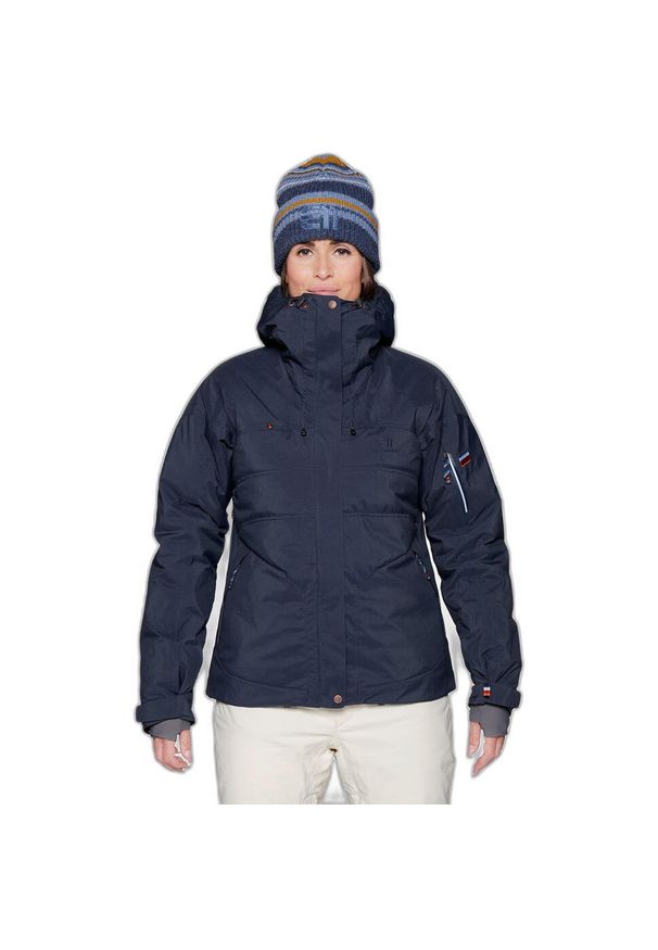 ELEVENATE - Damska kurtka narciarska Elevenate St Moritz. Kolor: niebieski, wielokolorowy, czarny. Sezon: zima. Sport: narciarstwo