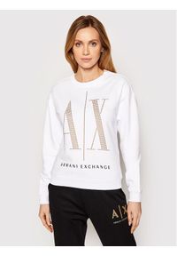 Armani Exchange Bluza 8NYM01 YJ68Z 1000 Biały Regular Fit. Kolor: biały. Materiał: bawełna