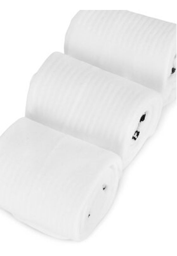 Shaq Zestaw 3 par wysokich skarpet unisex SHQ-MB-003-AW24 Biały. Kolor: biały. Materiał: bawełna