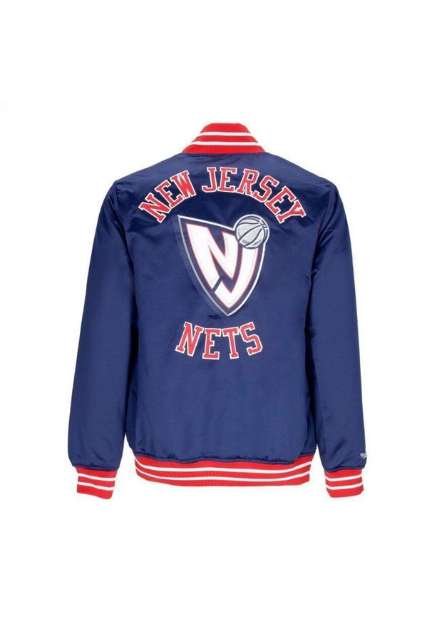 Mitchell & Ness Nba Heavyweight Satin Jacket New Jersey Nets. Kolor: niebieski. Materiał: jersey. Sport: koszykówka