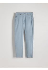 Reserved - Spodnie chino slim fit - niebieski. Kolor: niebieski. Materiał: tkanina, bawełna