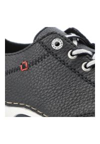 Półbuty damskie Rieker, cholewka ze skóry naturalnej o ziarnistej fakturze z kontrastowym sznurowaniem i bocznym zamkiem, niebieskie, 55901-14. Okazja: na co dzień. Zapięcie: zamek. Kolor: niebieski. Materiał: skóra. Szerokość cholewki: normalna. Styl: casual, klasyczny, sportowy #3