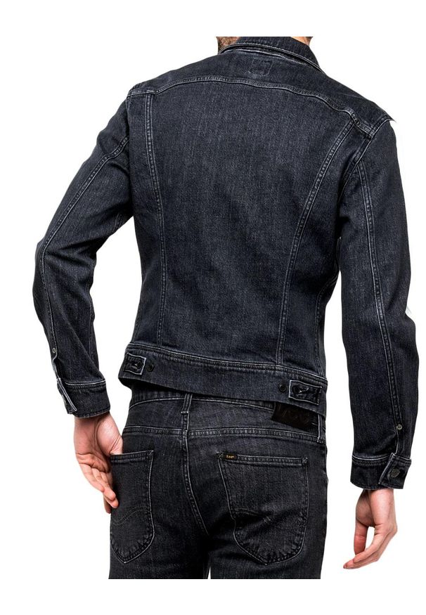 Lee - LEE SLIM RIDER RETRO MĘSKA KURTKA JEANSOWA BASELINE BLACK L89RRGAW 112123902. Materiał: jeans. Styl: retro