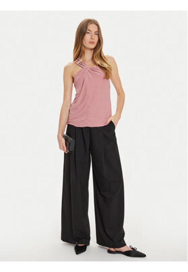 Motivi Top G242W003241N Różowy Slim Fit. Kolor: różowy. Materiał: syntetyk