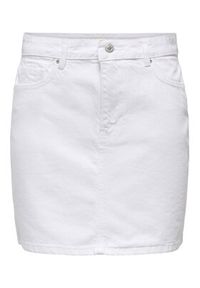 only - ONLY Spódnica jeansowa Stella 15339630 Biały Regular Fit. Kolor: biały. Materiał: bawełna #5