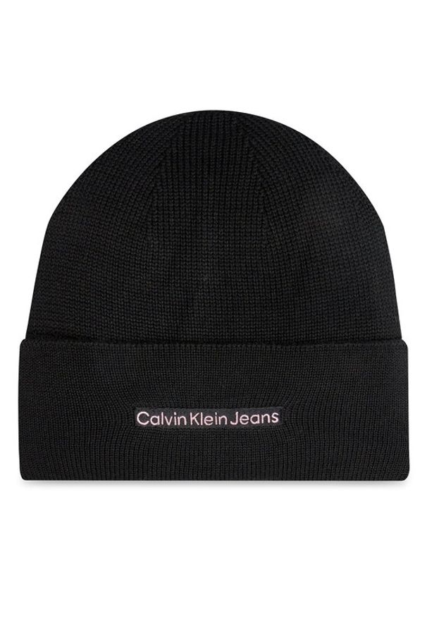 Calvin Klein Czapka Inst Embro K60K612651 Czarny. Kolor: czarny. Materiał: materiał, bawełna