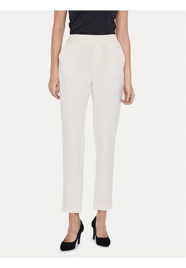 Vero Moda Chinosy Maya 10225280 Beżowy Regular Fit. Kolor: beżowy. Materiał: wiskoza, syntetyk