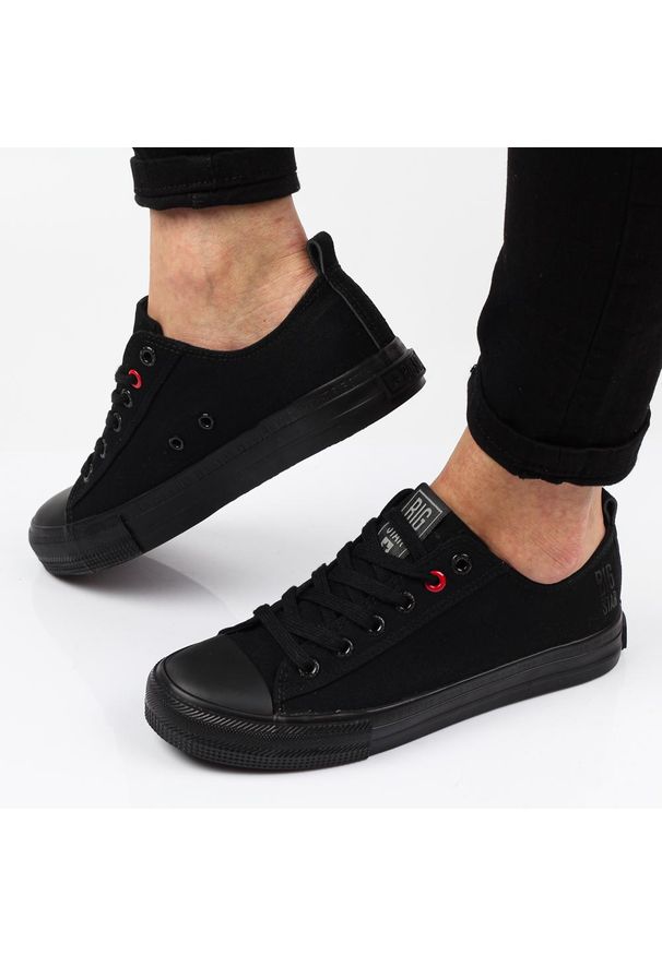 Big-Star - Czarne trampki damskie BIG STAR JJ274003. Kolor: czarny. Materiał: tkanina