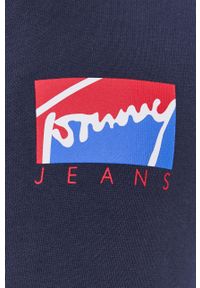 Tommy Jeans Bluza bawełniana męska kolor granatowy z kapturem z nadrukiem. Okazja: na co dzień. Typ kołnierza: kaptur. Kolor: niebieski. Materiał: bawełna. Wzór: nadruk. Styl: casual #5