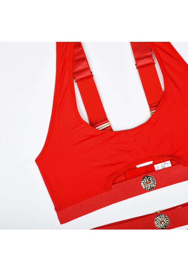 Intica - Komplet bielizny z wycięciami i ozdobnymi zapięciami Gustine. Kolor: czarny. Materiał: tkanina