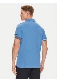 TOMMY HILFIGER - Tommy Hilfiger Polo Flag MW0MW34780 Niebieski Slim Fit. Typ kołnierza: polo. Kolor: niebieski. Materiał: bawełna, wiskoza #5