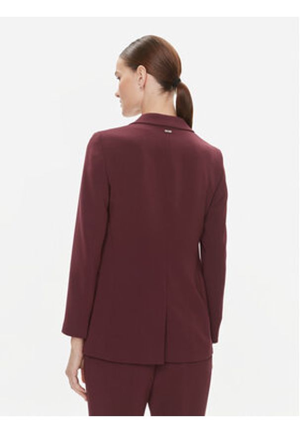 BOSS Marynarka Jocaluah 50490053 Bordowy Regular Fit. Kolor: czerwony. Materiał: wiskoza