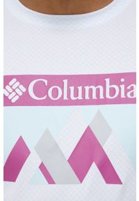 columbia - Columbia T-shirt sportowy Zero Rules kolor biały z nadrukiem. Kolor: biały. Materiał: skóra, dzianina, materiał. Wzór: nadruk. Styl: sportowy #4