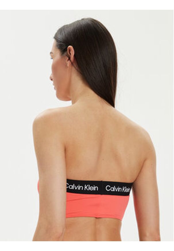 Calvin Klein Swimwear Góra od bikini KW0KW02355 Koralowy. Kolor: pomarańczowy. Materiał: syntetyk