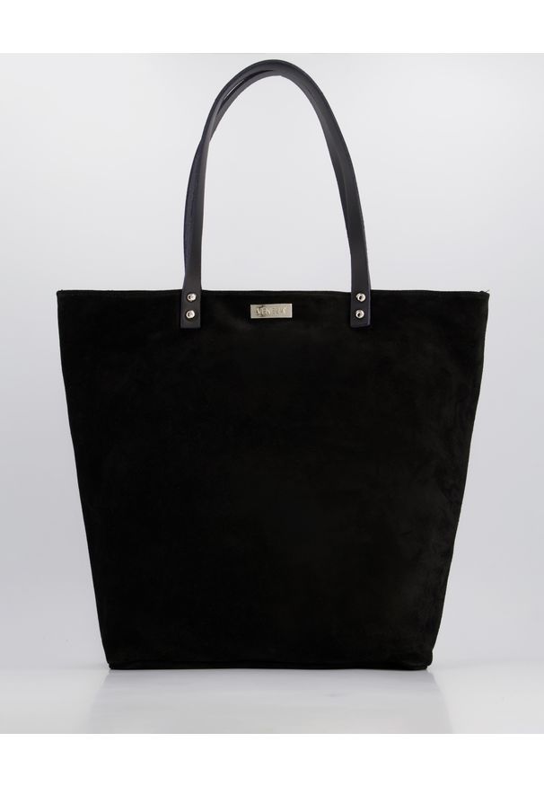 Venezia - ZAMSZOWA SHOPPERKA 66-643-W CAM NER. Materiał: zamszowe