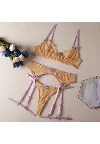 Intica - Zestaw bielizny koronkowej z ozdobnymi detalami na wieczór Kenneth. Kolor: wielokolorowy. Materiał: koronka. Wzór: koronka #1