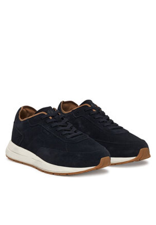 BOSS Sneakersy Vinston Runn 50563960 Granatowy. Kolor: niebieski. Materiał: skóra, zamsz