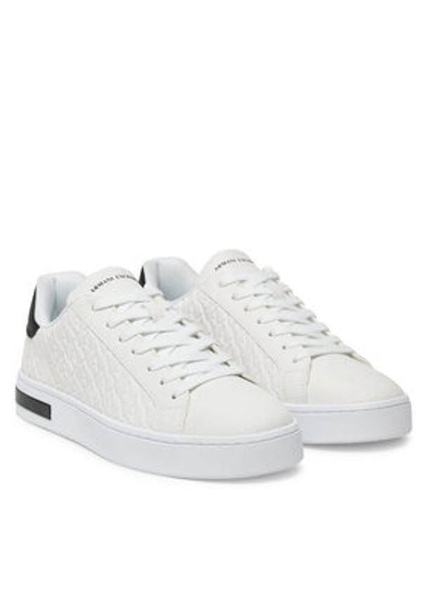 Armani Exchange Sneakersy XM000140 AF11916 M0028 Biały. Kolor: biały. Materiał: skóra