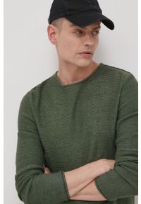 !SOLID - Solid Sweter męski kolor zielony lekki. Okazja: na co dzień. Kolor: zielony. Materiał: bawełna, dzianina. Długość rękawa: długi rękaw. Długość: długie. Styl: casual #2