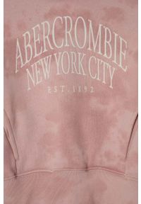 Abercrombie & Fitch bluza dziecięca kolor różowy z kapturem wzorzysta. Typ kołnierza: kaptur. Kolor: różowy. Wzór: haft #2