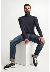 JOOP! Jeans - Sweter męski z golfem wełniany Lollor JOOP! JEANS. Typ kołnierza: golf. Materiał: wełna