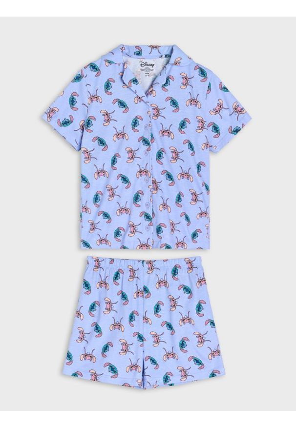 Sinsay - Piżama dwuczęściowa zapinana na guziki Stitch - błękitny. Kolor: niebieski