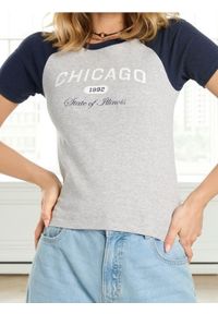 Sinsay - Koszulka z krótkim rękawem - niebieski. Kolor: niebieski. Długość rękawa: krótki rękaw. Długość: krótkie #1