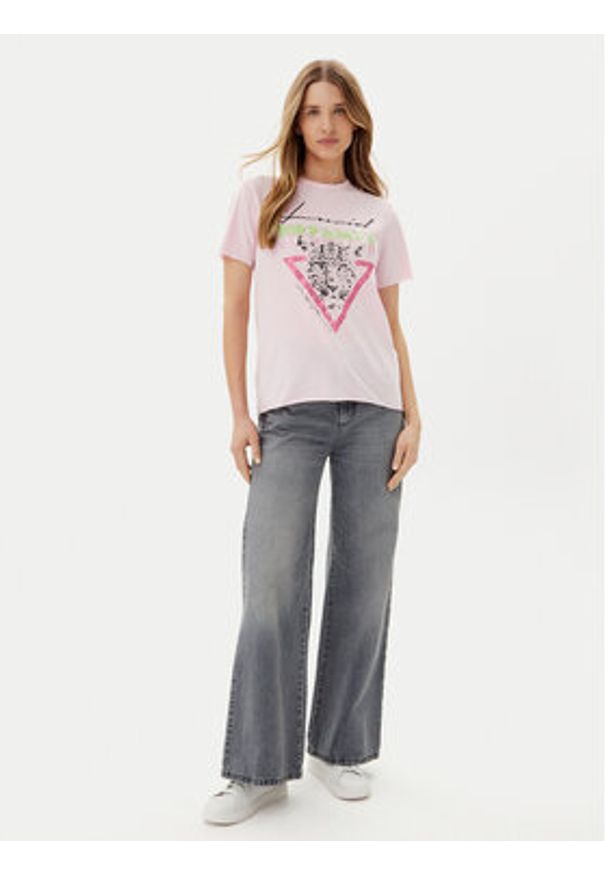 only - ONLY T-Shirt Lucy 15307412 Różowy Regular Fit. Kolor: różowy. Materiał: bawełna