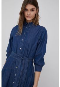 Lauren Ralph Lauren sukienka jeansowa mini rozkloszowana. Kolor: niebieski. Materiał: jeans. Typ sukienki: rozkloszowane. Długość: mini #5