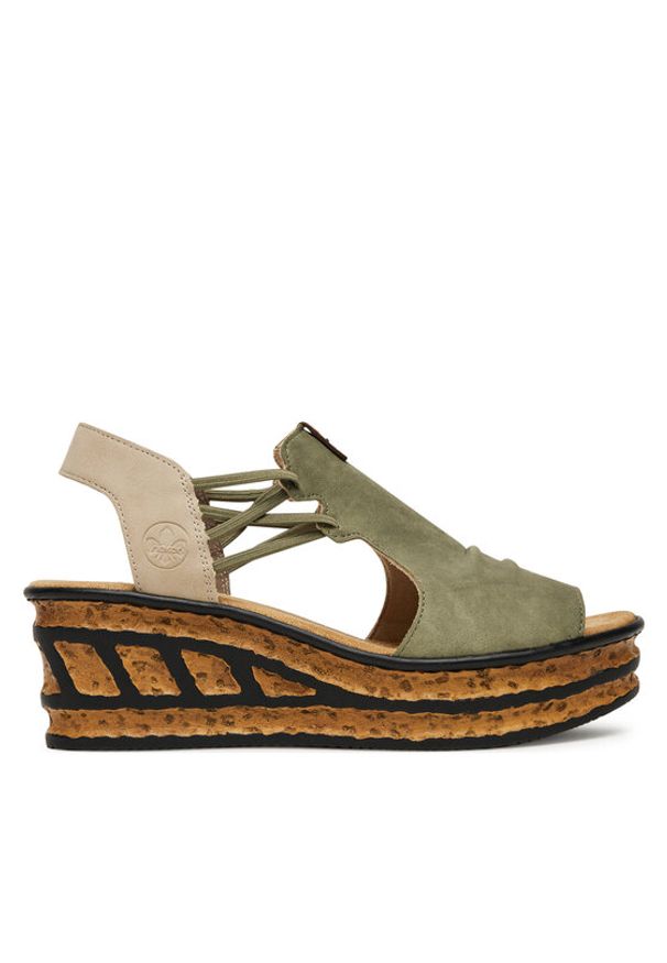 Rieker Sandały 68175-52 Zielony. Kolor: zielony. Materiał: materiał