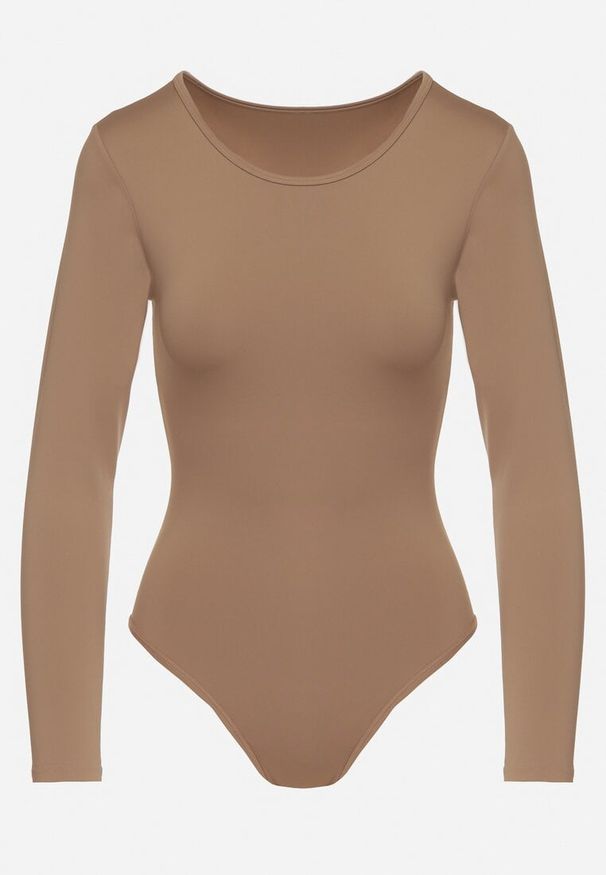 Born2be - Brązowe Dopasowane Body w Klasycznym Stylu Enatila. Okazja: na co dzień. Kolor: brązowy. Styl: klasyczny