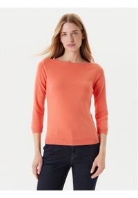 United Colors of Benetton - United Colors Of Benetton Sweter 1091D1M09 Pomarańczowy Regular Fit. Kolor: pomarańczowy. Materiał: bawełna