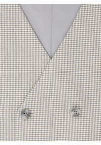 Pako Lorente - PAKO LORENTE - Beżowa dwurzędowa kamizelka w drobną kratę. Kolor: beżowy. Materiał: poliester, wiskoza, elastan. Wzór: kratka. Styl: młodzieżowy, elegancki #7