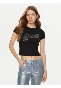 Guess T-Shirt W5RI68 KA0H1 Czarny Regular Fit. Kolor: czarny. Materiał: bawełna