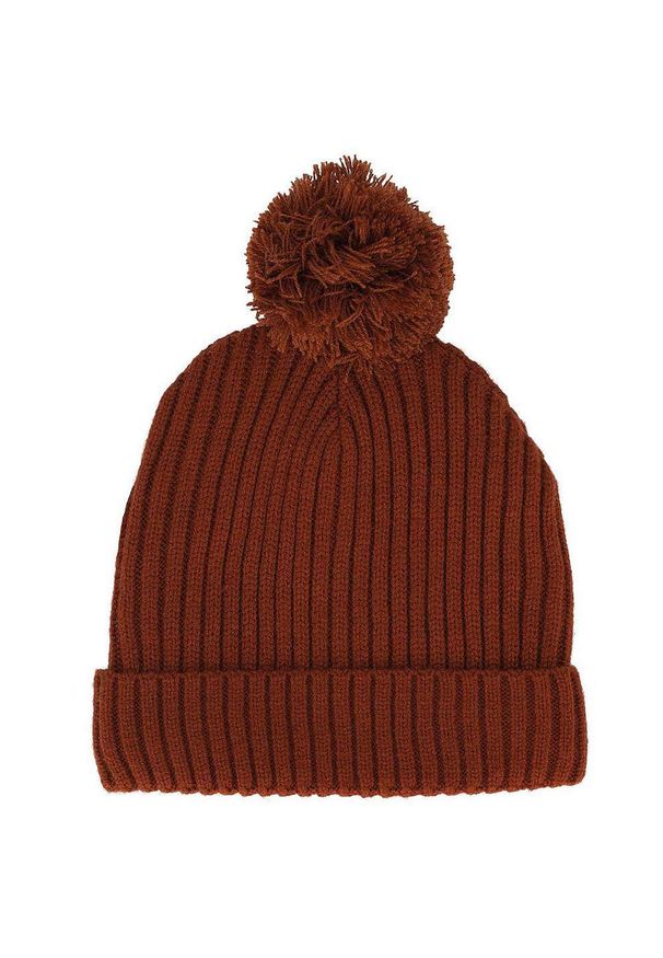 HEAT KEEPER - Czapka dla dzieci Baby Prążkowana + Pompon. Kolor: brązowy. Materiał: poliamid, wiskoza, poliester. Sezon: zima