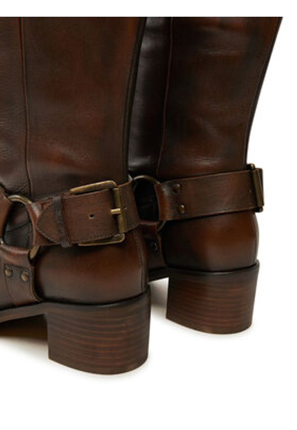 Bronx Kozaki High boots 14291-A Brązowy. Kolor: brązowy. Materiał: skóra