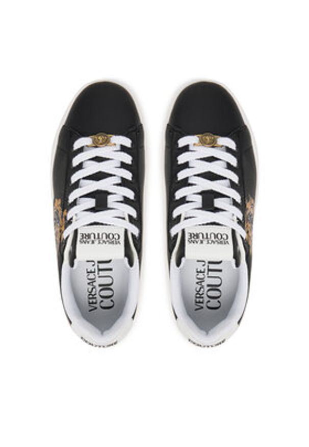 Versace Jeans Couture Sneakersy 79VA3SK3 Czarny. Kolor: czarny. Materiał: skóra