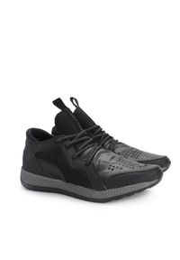 Barbarossa Moratti Sneakersy | 3002 | Mężczyzna | Czarny. Kolor: czarny. Materiał: tkanina, skóra. Wzór: aplikacja