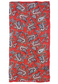 Modini - Czerwona poszetka 100% modal - jasny wzór paisley E94. Kolor: czerwony. Materiał: włókno. Wzór: paisley #1