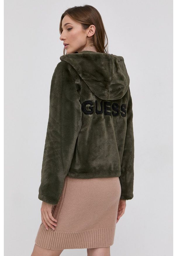 Guess Jeans - Kurtka dwustronna. Okazja: na co dzień. Kolor: zielony. Materiał: jeans. Styl: casual